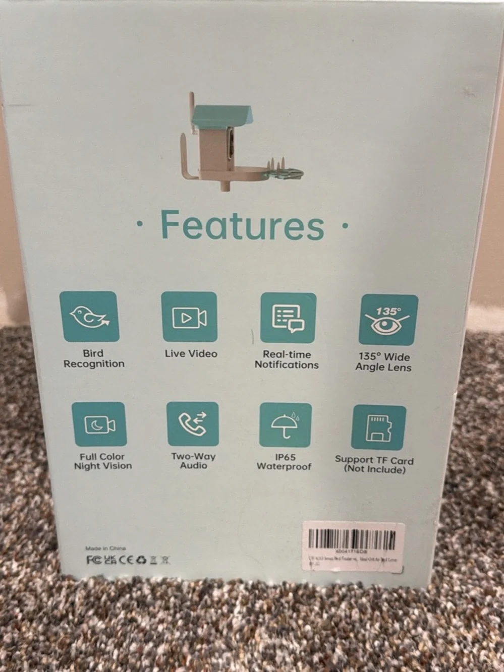 Smart Bird Feeder AI Camera - Teal - Solar Powered, BRAND NEW - NEVER OPENED